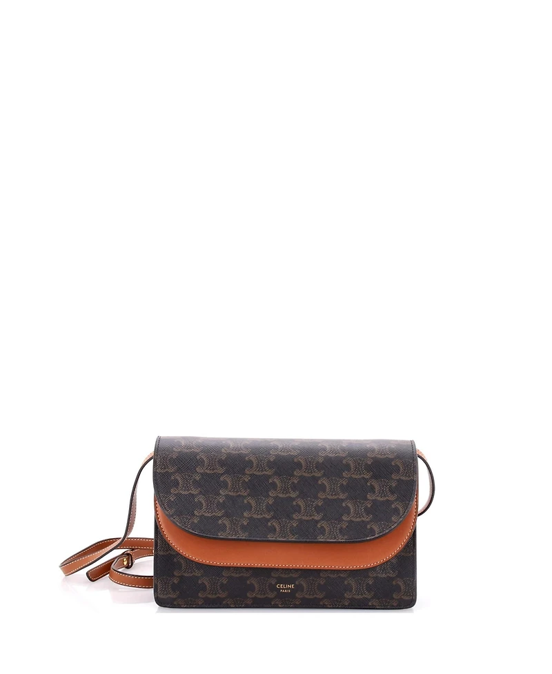 Pre-Owned Celine Wallet on Strap Triomphe Coated Canvas