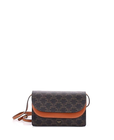 Pre-Owned Celine Wallet on Strap Triomphe Coated Canvas