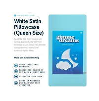 Gimme Beauty Satin Pillowcase Ultra Gentle Hair and Skin Care Luxury Bedding Reduces Frizz and Breakage Queen Size, 20" x 30"