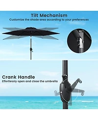 Gouun 7.5 feet Heavy-Duty Outdoor Market Umbrella with Push-Button Tilt and Air Vent