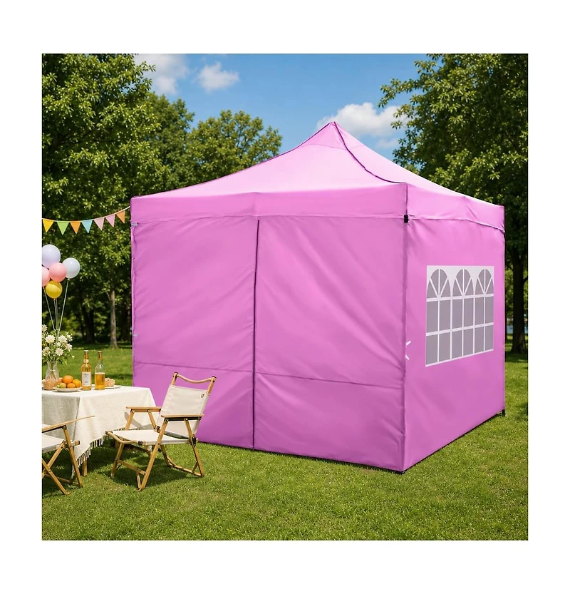 Gouun Pop Up Canopy Tent with 4 Sidewalls Stakes and Wheeled Bag