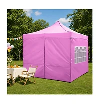 Gouun Pop Up Canopy Tent with 4 Sidewalls Stakes and Wheeled Bag