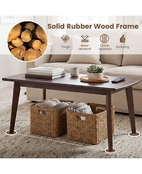 Sugift Solid Wood Modern Center Table with Tapered Legs 34.5in