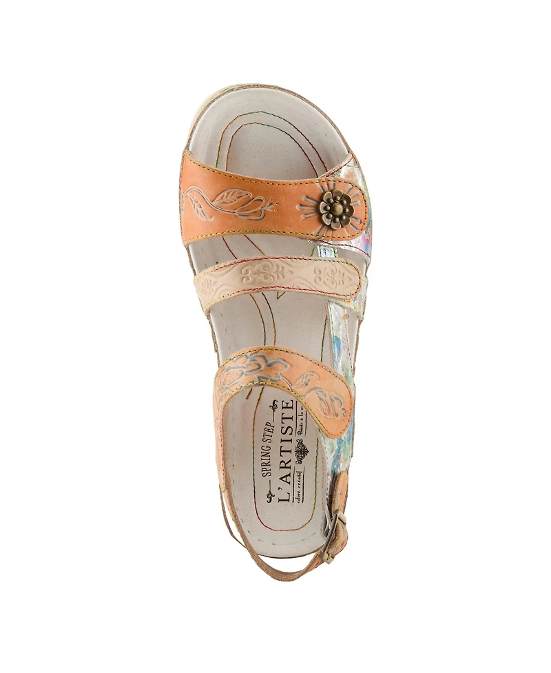 L'Artiste Women's Wedge Sandal with Ankle Strap