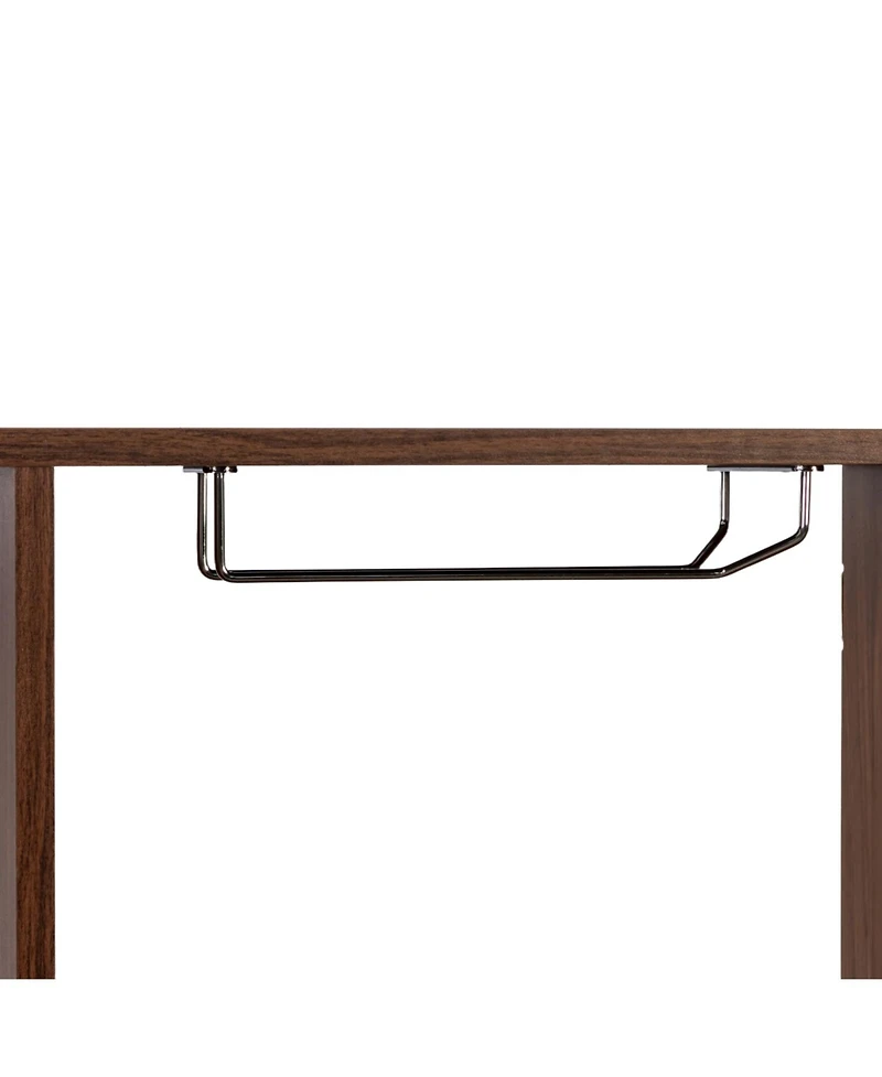 Streamdale Furniture Rustic 3-Tier Wall Mounted Wine Rack with Glass Holder