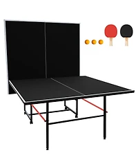Baofuwish 9feet Regulation Table Tennis Foldable with Wheels Playback Mode Indoor Ping Pong for Home Gym