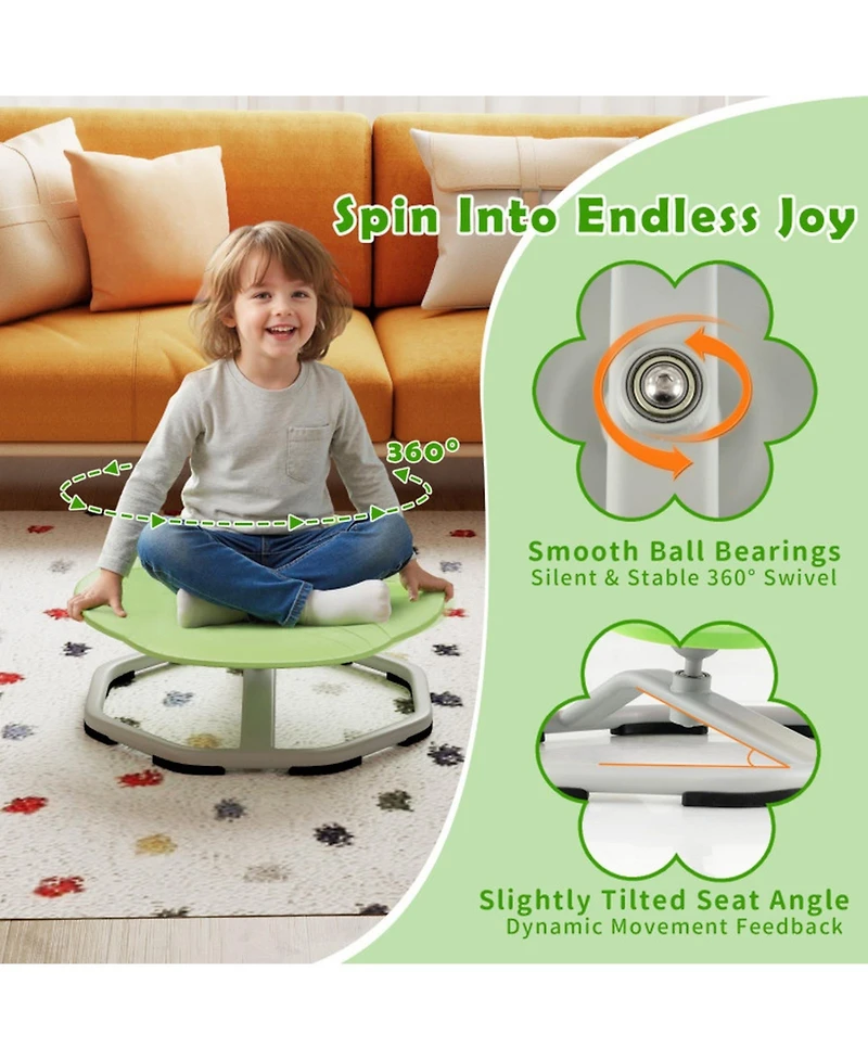 Hongge Kids Sensory Swivel Chair with Non-Slip Metal Base
