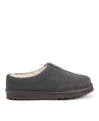Dearfoams Men's Fireside by Grafton Sport Knit Water Repellent Twill Clog Slippers
