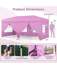 Gouun Pop Up Canopy Tent with One-Hand Center Lock and 6 Sidewalls