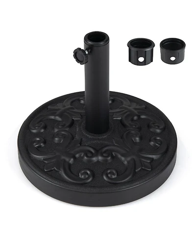 Gouun 26.5 Lb Heavy-duty Round Umbrella Stand with Iris Pattern and Adjustable Knob