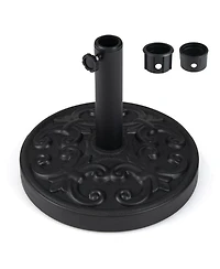 Gouun 26.5 Lb Heavy-duty Round Umbrella Stand with Iris Pattern and Adjustable Knob