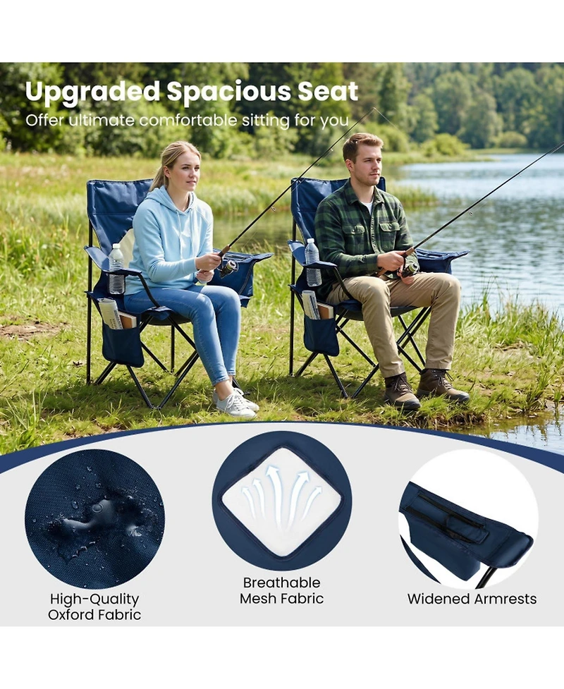 Hongge Folding Camping Chair with Breathable Mesh Backrest