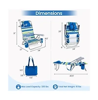 Hongge 2-Pack Folding Beach Chair with 7-Position Backrest