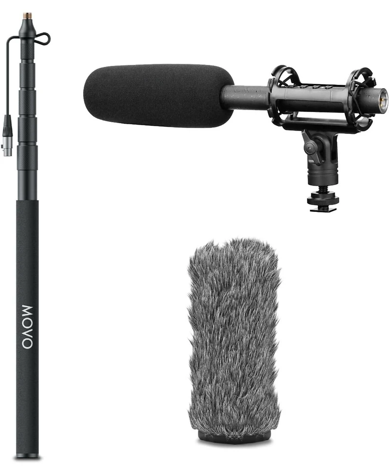 Movo Boomp-sgmic Shotgun Microphone and Boom Pole Kit for Xlr Recording