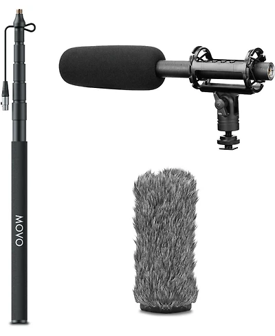 Movo Boomp-sgmic Shotgun Microphone and Boom Pole Kit for Xlr Recording