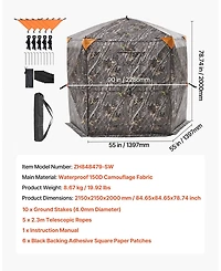 Portable 6 to 7 Person Camouflage Ground Hunting Blind Shelter