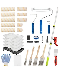 Xdovet Paint Roller Set includes extension pole, roller, tray, and multi-angle extension joint