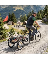 Soozier 2-In-1 Bike Cargo Trailer and Wagon Cart with Quick Release Wheels
