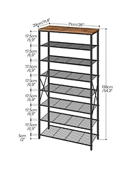 Slickblue Freestanding 8-Tier Metal Shoe Rack Organizer for Entryway Bedroom Closet Storage