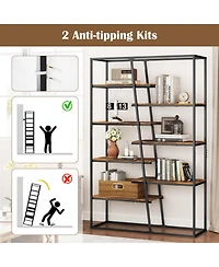 Sugift 71-Inch 7-Tier Industrial Etagere Bookcase with Heavy-Duty Metal Frame