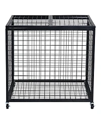 Hongge Rolling Sports Ball Storage Cart with Double Top-Opening Doors