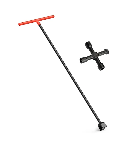 Xdovet Water Meter Key T-Handle 4-Way Steel