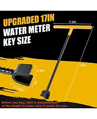 Xdovet Water Meter Key T-Handle Shut Off Tool Curb Valve 4-Way