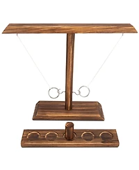 Aofar Ring Toss Game Wooden Hook Bar Party 15.7" X 13