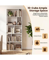 Sugift 5-Tier Modern Bookshelf with Open Back and 2 Anti-Tipping Kits