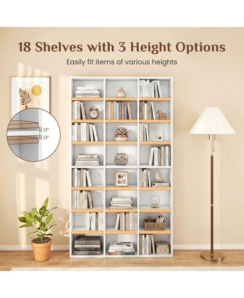 Sugift 70 Inch Tall 24 Cube Storage Organizer Bookshelf with Adjustable Shelves