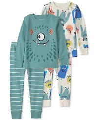 Carter's Toddler Boys' 2T-5T Monster Cotton Snug-Fit Pajama, 4-Piece Set