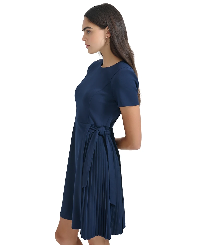 Calvin Klein Women's Short-Sleeve Crewneck Fit & Flare Dress