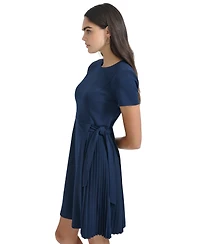 Calvin Klein Women's Short-Sleeve Crewneck Fit & Flare Dress