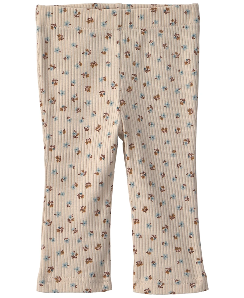 Carter's Baby Girls' Floral Print Ribbed Long-Sleeve Bodysuit and Pants, 2-Piece Set