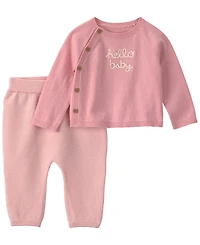 Carters Baby Girls' 'Hello Baby' Long-Sleeve Top and Pants, 2-Piece Set