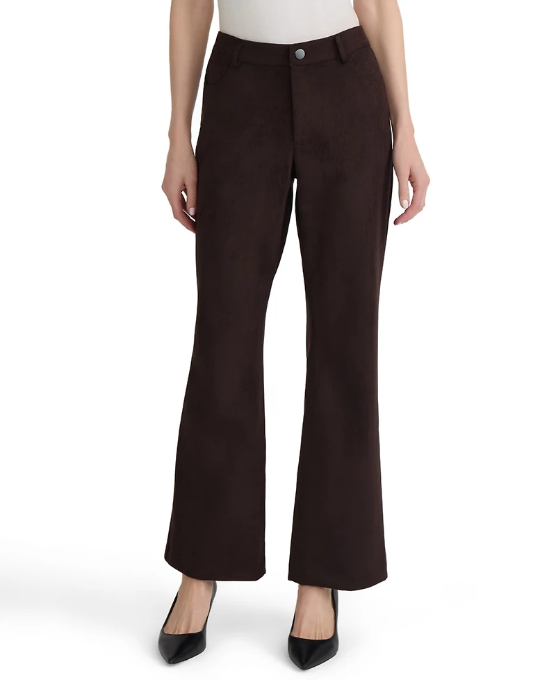 Jones New York Women's Ff Lexington Bootleg Bootcut Mid-Rise Scuba-Suede Pants