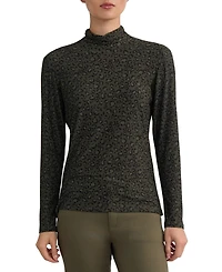 Jones New York Women's Printed Long-Sleeve Turtleneck Top