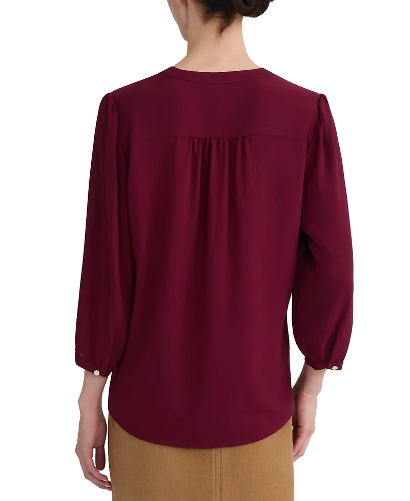 Jones New York Women's V-Neck Button-Front Blouse