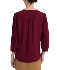 Jones New York Women's V-Neck Button-Front Blouse