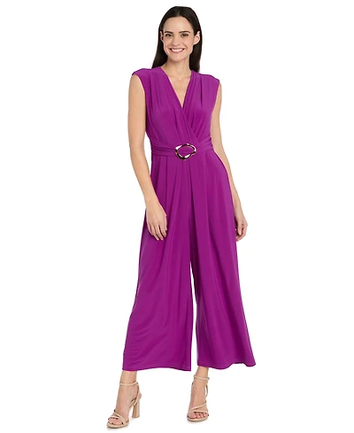 R & M Richards Women's Sleeveless Jersey Gaucho Jumpsuit