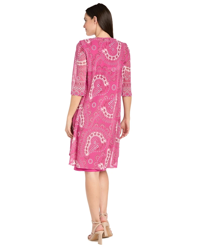 R & M Richards Women's Crewneck Jacket Dress