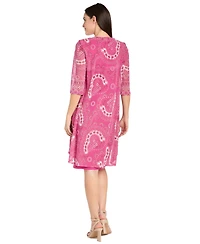 R & M Richards Women's Crewneck Jacket Dress