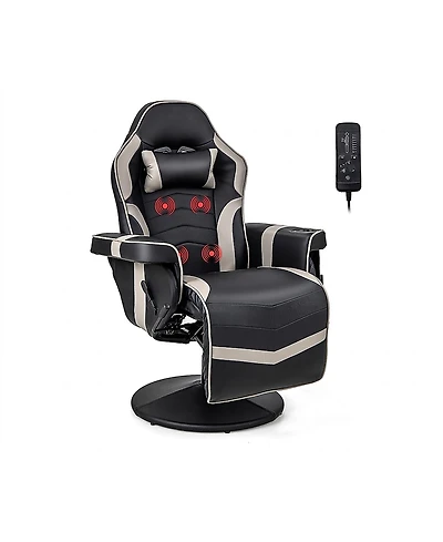 Sugift Massage Video Gaming Recliner Chair with Adjustable Height