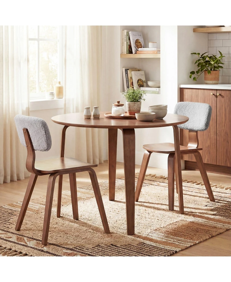Sugift 37.5in Round Dining Table with Rubber Wood Legs for Small Spaces