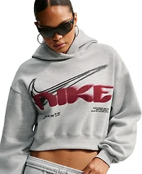 Nike Studio Women's Fleece Cropped Oversized Pull-On Hoodie