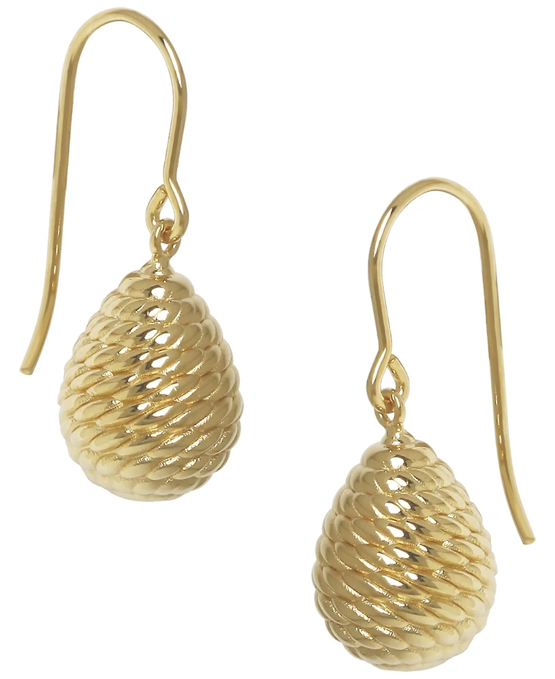 Macy's Sculptured Spiral Rope Drop Earrings in 14k Yellow Gold