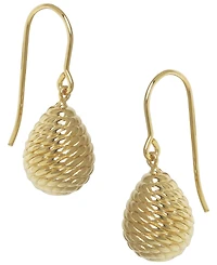 Macy's Sculptured Spiral Rope Drop Earrings in 14k Yellow Gold