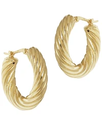Macy's Sculptured Spiral Cable Twist Hoop Earrings in 14k Yellow Gold