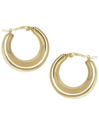 Macy's Sculptured Inverted Ribbed Hoop Earrings in 14k Yellow Gold