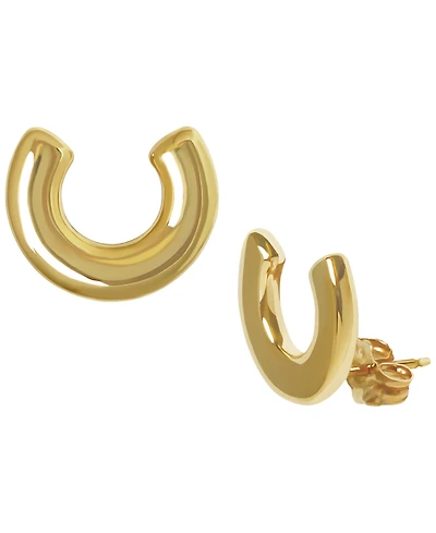 Macy's Sculptured Horseshoe Stud Earrings in 14k Yellow Gold